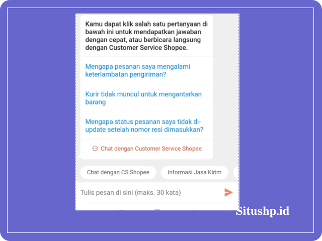Cara Menghubungi CS Shopee