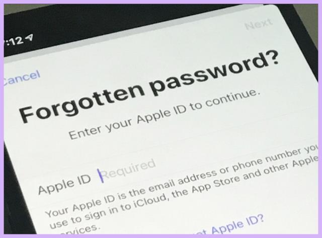 Lupa password Apple ID 