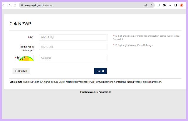 Cara Mengecek NPWP 