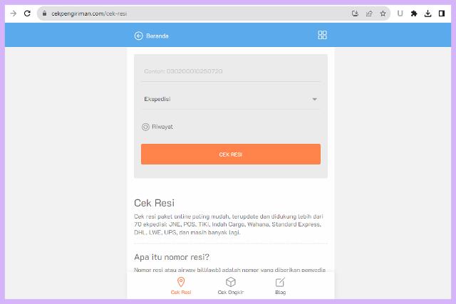 Cara Mengecek No Resi Indah Cargo