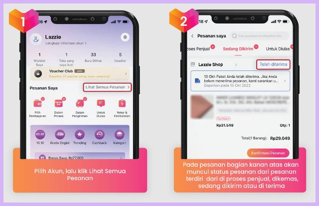 Cara Mengecek No Resi Lazada