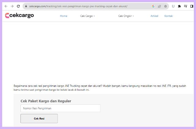 Cara Mengecek Resi JNE Cargo