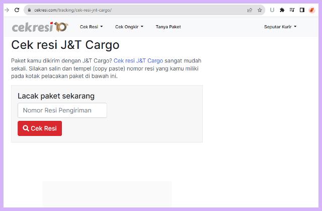Cara Mengecek Resi J&T Cargo
