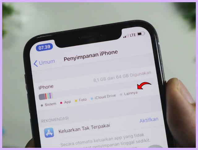 Cara membersihkan penyimpanan iPhone