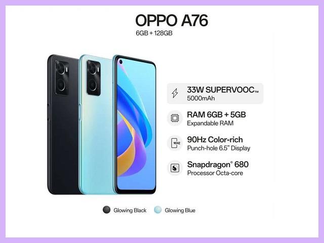 Spesifikasi Oppo A76